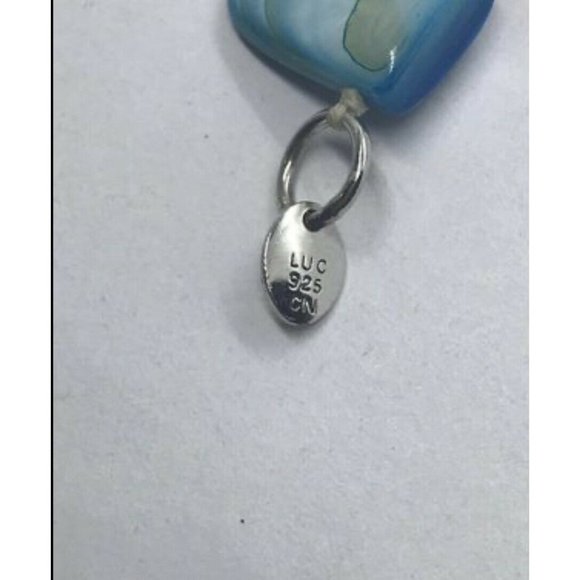 Lucas Lameth LUC 925 CN Sterling Silver Long Colorful Shell Beaded Necklace Vtg - Picture 4 of 11